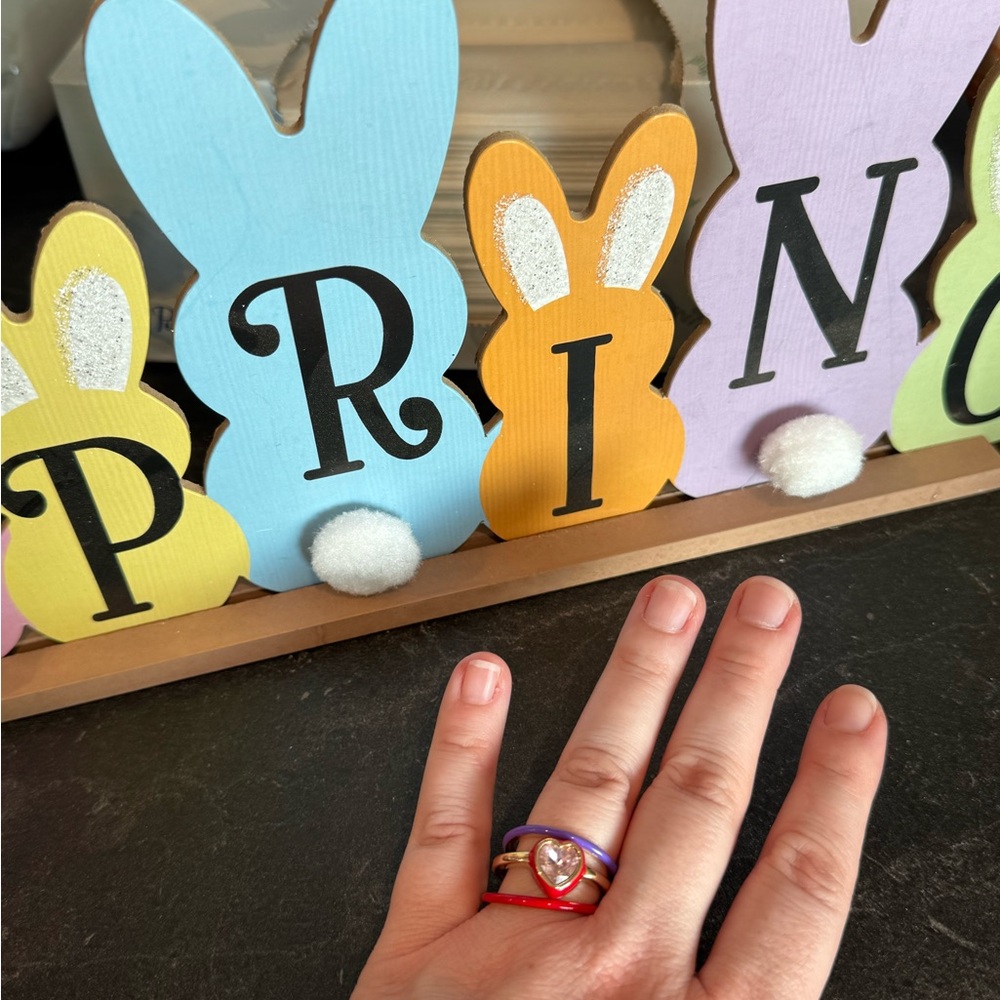 Park Lane XOXO - Pink, Purple and Red Heart Ring Set Size 8 ****PLZ READ*** - Picture 4 of 7